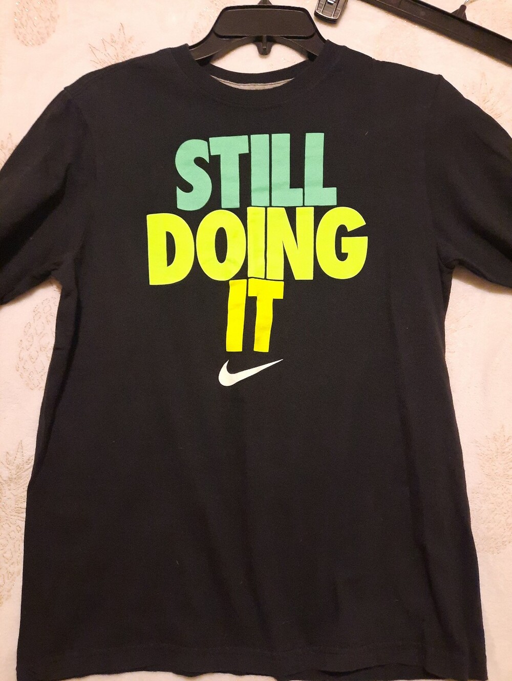 Nike "Still Doing It" Graphic Tee - Black with Neon Green & Yellow